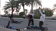 Bahrain's pro-democracy protesters killed by military, February 2011 Abdulredha Buhmaid on floor.jpeg