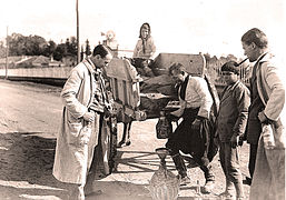 Achat de vin sur la route en 1930