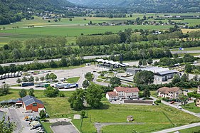 L'A43 et la sortie Aiton vue du fort