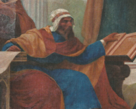 Ибн Зухр на картине «Арабская медицина» (Велозу Сальгадо[англ.], 1906)