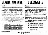 Obwieszczenie władz Generalnego Gubernatorstwa z września 1942, mówiące o karze śmierci za ukrywanie Żydów, jak również za sprzedaż lub dostarczanie pożywienia