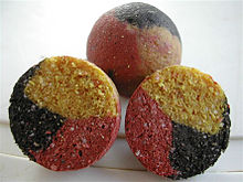 Boilie balls, a common commercial artificial bait for carp fishing Boilies.jpg