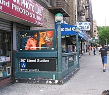 The northern terminal, at 207th Street BwyWalk0505 Station207thBroadwayA.jpg