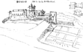 Die Burg im 16. Jahrhundert nach einer Zeichnung von 1578