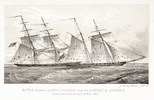 Chasseur, one of the most famous American privateers of the War of 1812, capturing HMS St Lawrence Chasseur vs St Lawrence.jpg