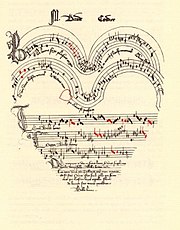 The chanson Belle, bonne, sage by Baude Cordier, an Ars subtilior piece included in the Chantilly Codex