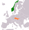 Location map for Czechoslovakia and Norway.
