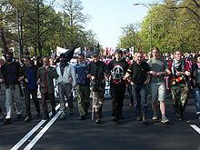 Political demonstration by the anti-globalisation movement (AGM) in Poland Demonstration 2004 AB.jpg