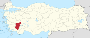 Location of دنیزلی Province in Turkey