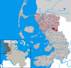 Poziția Enge-Sande pe harta districtului Nordfriesland