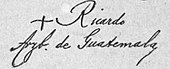 signature de Ricardo Casanova y Estrada