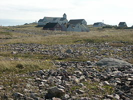 De nu verlaten nederzetting op Île aux Marins.