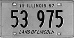 Номерной знак Иллинойса 1967 года - Номер 53 975.jpg
