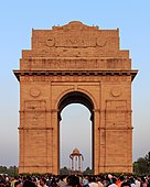 The India Gate, built in 1921–1931, is a war memorial located near the Rajpath, on the eastern edge of the "ceremonial axis" of New Delhi, India.