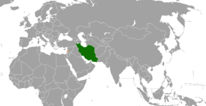 Mapa indicando localização do Irã e do Líbano.