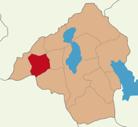 Map showing Gönen District in Isparta Province
