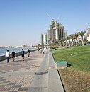 Jogging path along the Doha Corniche seafront