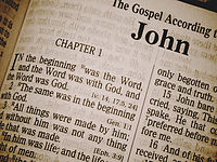 John 1:1 in the page showing the first chapter of John in the King James Bible. John 1.jpg