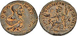 Монета на Филип Арабина и баща му Юлий Марин от обратната страна