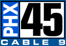 Logo used when the station was re-branded as "PHX 45" from January to June 2006. KUTP logo early 2006.svg