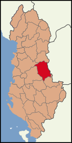 Poziția localității Districtul Librazhd