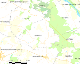 Mapa obce Agonges