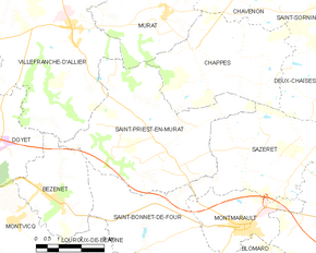 Poziția localității Saint-Priest-en-Murat