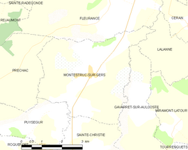 Mapa obce Montestruc-sur-Gers