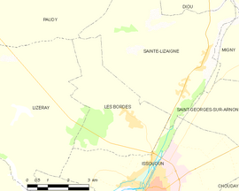Mapa obce Les Bordes