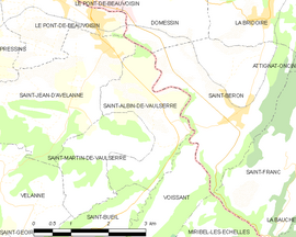 Mapa obce Saint-Albin-de-Vaulserre