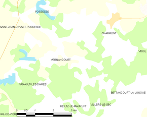 Poziția localității Vernancourt