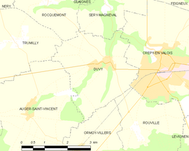 Mapa obce Duvy