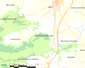 Mapa obce La Chapelle-près-Sées