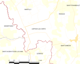 Mapa obce L’Épinay-le-Comte