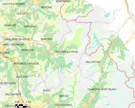 Mapa obce Sixt-Fer-à-Cheval