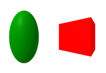 Skalierte Kugel und gedrehter Würfel