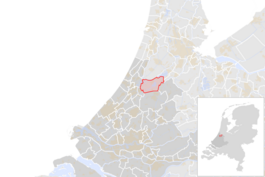 Locatie van de gemeente Kaag en Braassem (gemeentegrenzen CBS 2016)