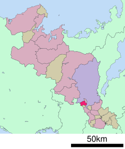 Location of Nagaokakyō in Kyoto Prefecture