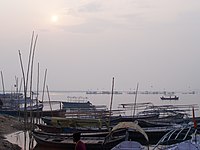 The Triveni Sangam, the intersection of the Yamuna River and the Ganges River NorthIndiaCircuit 250.jpg