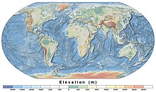 Map of the world showing elevation levels PAT - World topographic.jpg