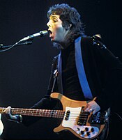 Paul McCartney performing in 1976