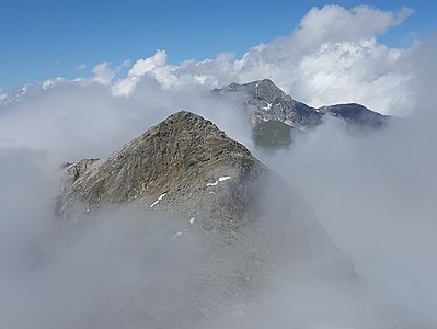 Blick nach Norden zum Piz Miez/Cimalmotta und zum Piz Grisch