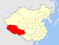Vị trí của Tây Tạng thuộc Thanh