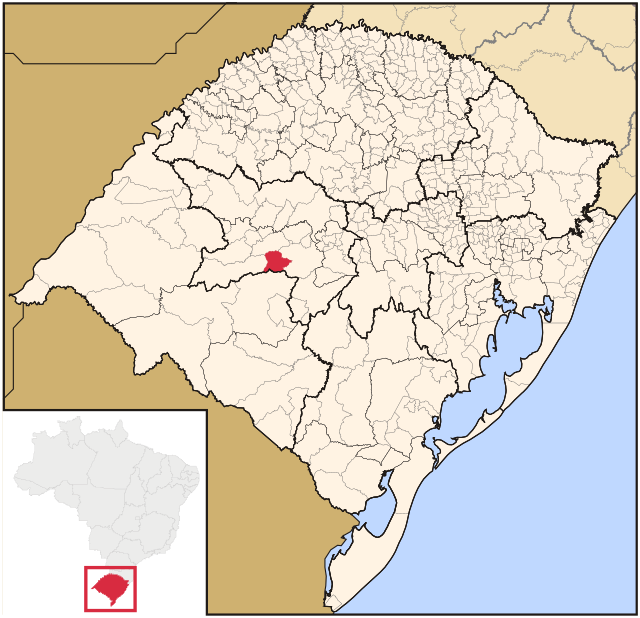 Localização de Dilermando de Aguiar no Rio Grande do Sul