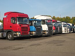 Nytillverkade Scania lastbilar 2010.