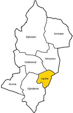 Location of Łączka within Gmina Dębowiec