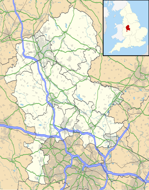 Mapa konturowa Staffordshire