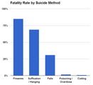 معدل حالات الوفيات حسب طريقة الانتحار في الولايات المتحدة