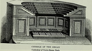 Console de l'orgue de Notre-Dame en 1917