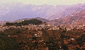 Bandar Theog dilihat dari Kanag Tibba.